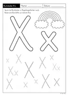 Vorschau - Arbeitsblätter - Buchstabe Xx - differenzierte Arbeitsblätter (Klasse 1) Grundschriftversion - Seite 1