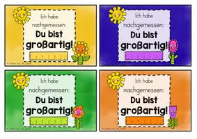 Vorschau - Mal- und Bastelvorlagen - Feriengruß - "Ich habe nachgemessen: Du bist großartig!" zum Zeugnis mit Lineal - Seite 2