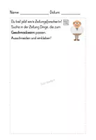 Vorschau - Arbeitsblätter - Sinne Geschmackssinn Zeitungsforscher - Seite 1