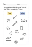 Vorschau - Arbeitsblätter - Hörsinn laut leise - Seite 1