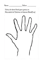 Vorschau - Arbeitsblätter - Tastsinn Hand zeichnen - Seite 1