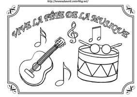 Aperçu - Matériel pour travaux manuels / dessin - Coloriage et gommettes Fête de la musique - Page de couverture