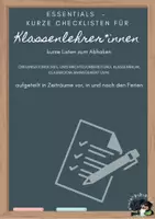 Vorschau - Lehrpläne/Lehrermaterial - Essentials - Kurze Checklisten für Klassenlehrer - Deckblatt