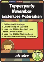 Vorschau - Arbeitsblätter - Kostenlose Kostproben November 2018: Zahlenstrahl, 100er Feld, Lese-Mal-Blätter, Wahrnehmung u.v.m. - Deckblatt