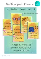 Vorschau - Spiele - Rechenspiel - Ich habe Wer hat Sommer ZR20 ZR100 Addition Subtraktion - Deckblatt