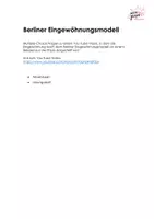 Vorschau - Arbeitsblätter - Einstieg Berliner Eingewöhnungsmodell - Deckblatt