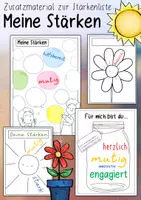 Vorschau - Arbeitsblätter - Zusatzmaterial zur Stärkenliste - Meine Stärken Kreativseiten / Stärkensonne Stärkenblume - Deckblatt