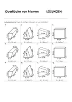 Vorschau - Arbeitsblätter - Prisma (Volumen und Oberfläche) - Arbeitsblatt mit Lösungen - Seite 1