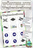 Vista previa - Hojas de trabajo - Lista de palabras "Wegbeschreibung" (Orientierung in der Stadt) Alemán - Portada