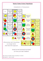 Vorschau - Spiele - Domino/Legespiel: Formen/Flächen, Farben, Präpositionen - Deckblatt