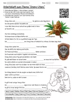 Vorschau - Arbeitsblätter - Arbeitsblatt "Orang-Utans" + Onlineübung & MP3 + Mindmap + Infografik - Deckblatt