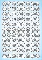 Vorschau - selbst erstellte Cliparts/Grafiken - 88 Cliparts Emoji in schwarz-weiß - Seite 1