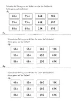 Vorschau - Arbeitsblätter - Geldbeträge vergleichen - Klasse 2 - dreifach differenziert - Seite 3