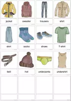 Aperçu - Feuilles d'exercices - Vocabulary: Clothes - Picture Cards and Worksheets - Page 1