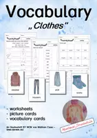 Aperçu - Feuilles d'exercices - Vocabulary: Clothes - Picture Cards and Worksheets - Page de couverture