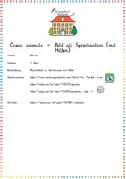 Vorschau - Anderer Materialtyp - Ocean animals - Bild als Sprechanlass (mit Hilfen) - Seite 1