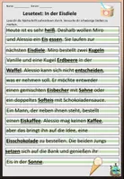 Vista previa - Tarjetas / Manipulativos - Lectura del texto "In der Eisdiele" Alemán - página 2