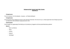 Vorschau - Stundenentwürfe - Unterrichtsentwurf Leichtathletik (Weitsprung, Sprint, Dauerlauf) - Seite 1