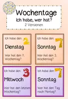 Vorschau - Spiele - Wochentage - Ich habe, wer hat 2 Versionen - Deckblatt