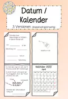 Vorschau - Arbeitsblätter - Kalender und Datum - Deckblatt