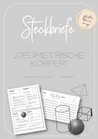 Vorschau - Stationenlernen - Steckbriefe "Geometrische Körper" - Deckblatt