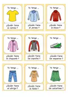 Vorschau - Arbeitsblätter - La ropa - Yo tengo / Quién tiene? (bunt/sw) - Seite 1