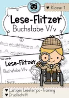 Vorschau - Arbeitsblätter - Lese-Flitzer | Buchstabe V/v | Lesetempo-Training | Druckschrift - Deckblatt
