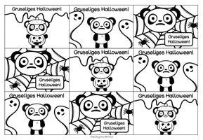Vorschau - Mal- und Bastelvorlagen - Pandaklasse - Halloween Grußkärtchen - Seite 2