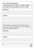 Vorschau - Arbeitsblätter - Themenheft Zirkus mit Sachrechnen und Lesemal-Aufgaben - Seite 3