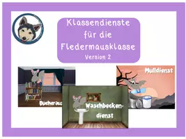 Vorschau - Anderer Materialtyp - Klassendienste Fledermaus hell #Fledermausklasse #Klassentier - Deckblatt