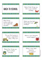 Vista previa - Hojas de trabajo - Back to school speaking cards; Vuelta al colegio - tarjetas de conversación (Inglés) - página 2