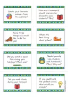 Vista previa - Hojas de trabajo - Back to school speaking cards; Vuelta al colegio - tarjetas de conversación (Inglés) - página 3