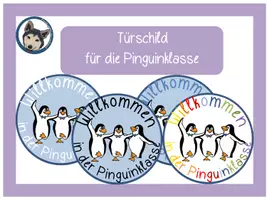 Vorschau - Anderer Materialtyp - Türschilder Pinguin Willkommenskärtchen #Pinguinklasse #Klassentier - Deckblatt