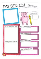 Vorschau - Arbeitsblätter - Das bin ich - Schweinchenklasse - Seite 1