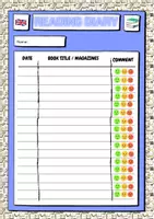 Vista previa - Hojas de trabajo - Reading Diary - página 1