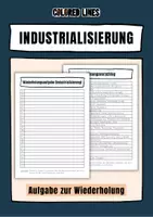 Vorschau - Arbeitsblätter - Wiederholungsaufgabe (Industrialisierung) - Deckblatt