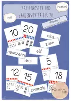 Vorschau - Poster - Zahlenposter und Zahlenwörter Zahlen bis 20 - Deckblatt