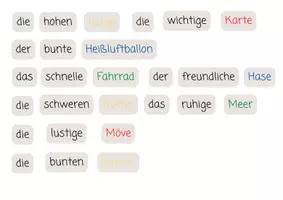 Vorschau - Spiele - Wimmelbild Adjektivdeklination bestimmter Artikel Nominativ - Seite 2