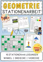 Vorschau - Unterrichtsreihen - WINKEL Stationenlernen / Geometrie - Deckblatt