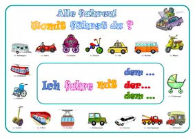 Vorschau - Arbeitsblätter - DaZ/ DaF Sprechübung Grammatik Dativ Womit Alle fahren - Seite 2