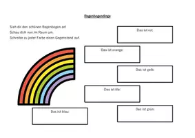 Vorschau - Arbeitsblätter - Regenbogendinge. Fokussierung, Beruhigung, Raumwahrnehmung, Konzentration, Farben - Seite 1