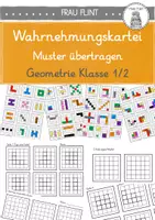 Vorschau - Arbeitsblätter - Geometrie Klasse 1/2 - Wahrnehmung / Muster Kartei - Deckblatt