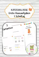 Vorschau - Arbeitsblätter - Katzenklasse 1. Schultag/Erste Hausübung - Deckblatt