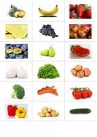 Vorschau - Arbeitsblätter - DaZ A1 Wortschatz/ Lernkarten/ Schreiben: Obst/ Gemüse - Seite 1
