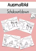 Vorschau - Mal- und Bastelvorlagen - Ausmalbild - Schulstart - Einschulung - Sommerferien - Deckblatt