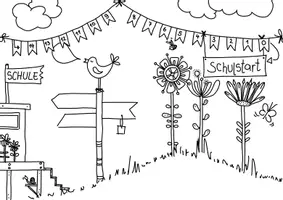 Vorschau - Mal- und Bastelvorlagen - Ausmalbild - Schulstart - Einschulung - Sommerferien - Seite 2