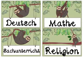 Vorschau - Präsentationen/Tafelbilder - Tagestransparenz Faultier Faultierklasse #Klassentier - Seite 1