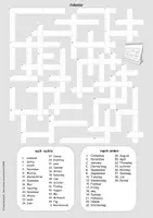 Vorschau - Arbeitsblätter - Englisch Kreuzworträtsel: Kalender - Seite 1