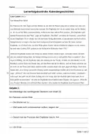 Vorschau - Arbeitsblätter - LK Kalendergeschichten (inkl. Lösungen) - Deckblatt