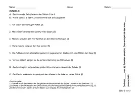 Vorschau - Arbeitsblätter - LK Satzglieder bestimmen (inkl. Lösungen) - Seite 1